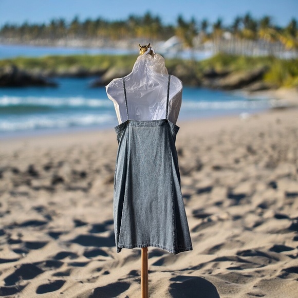 Liz Wear Vintage Jean Denim Strapless Dress - Picture 6 of 6